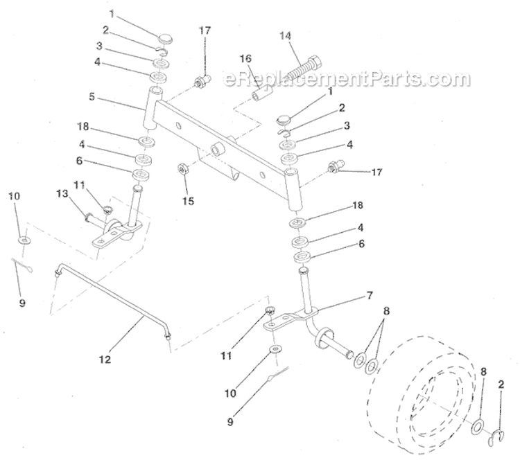 Page H Diagram and Parts List for WE125R38A  Weed Eater Lawn Tractor